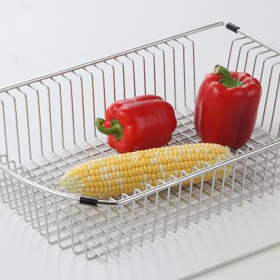 China Amazon Sustainable Hot Selling Kitchen Over Sink Stainless Steel Dish Drainer Rack Dish Drying Racks for sale