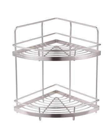 China Home Viable Free Installation Shelf Kitchen Rack Stainless Steel Corner Storage Shelf for sale