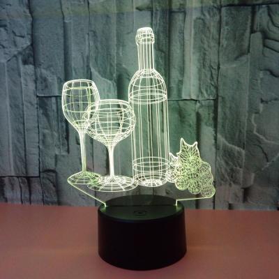 China Amazon good quality acrylic 7 colors modern popular 3d light table lamp for sale