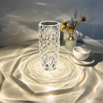 China Modern Crystal Shopping Color Change Touch Rose Decor Table Light Online Home Lamp for sale