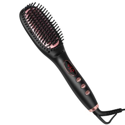 China Compact Fast Heat Ceramic Ionic Electric Hair Straightener Brush for sale