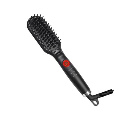 China Round Electric Hair Straightener Beard Hair Straightener Brush Iron Hair Straightener for Women and Men for sale