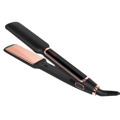 China Hotel Private Label Wide Plate Flat Titanium Flat Iron Hair Straightener for sale