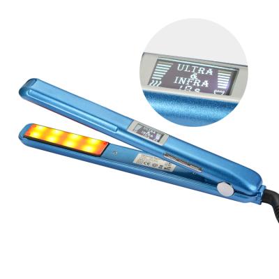 China LCD Display Cold Flat Iron Hair Straightener Ultrasonic Infrared Cold Iron Hair Straightener for sale