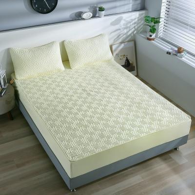 China Wholesale Skin-friendly Solid Geometric Design Cotton Fiber Filler Cotton Super Soft Fitted Sheet Covers For Home for sale