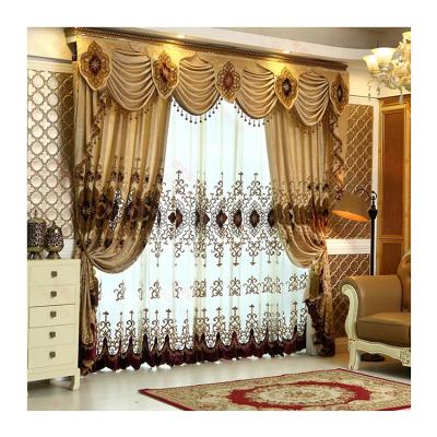 China Cheap luxury ready made blackout embroidery curtain curtains for living room for sale