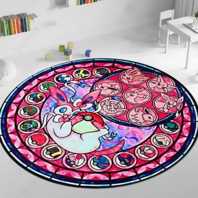 China Cartoon Washable Custom Outdoor Foldable Fashion Soft Polyester Sponge Blankets Carpet For Round Lounge Rooms for sale