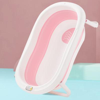 China Removable; Easy-cleaning; Safety Amazon Supplier Blue Pink Non Slip Collapsible PVC Bath Tub Plastic Plastic Tubs For 0-4 Years Baby Babies for sale