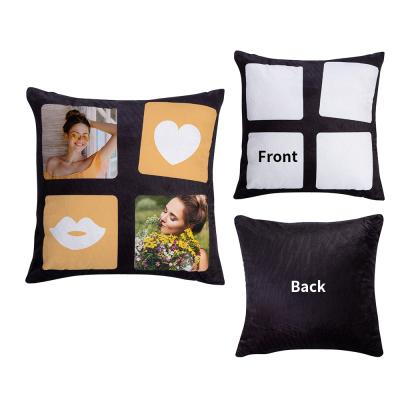 China JSubli Textile OEM Sublimation Viable Blank 40*40cm 4 Panel Pillow Cover 4 Panel Pillow Case Sublimation 4 Panel Pillow Case for sale