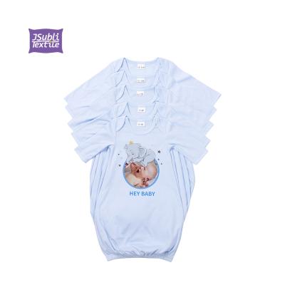 China Wholesale High Quality Light Blue Empty Baby Onesie Summer Sublimation 100% Polyester Sublimation Long Sleeve Rompers Infants Baby Boy Nightgown for sale