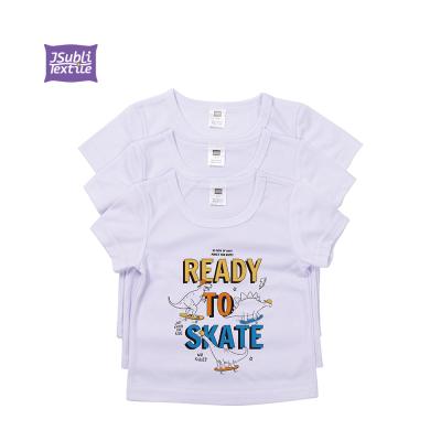 China Wholesale Custom White Blank Polyester JSubli Textile Sublimation Baby Rompers 100% Polyester Cute T-shirt Baby Boys for sale