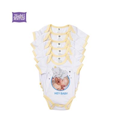 China Wholesale 100% Polyester Sublimation Summer Baby Boy Girl Collar Cotton Newborn Infant Clothes Jumpsuit Toddlers Outfits Baby Boy Rompers for sale