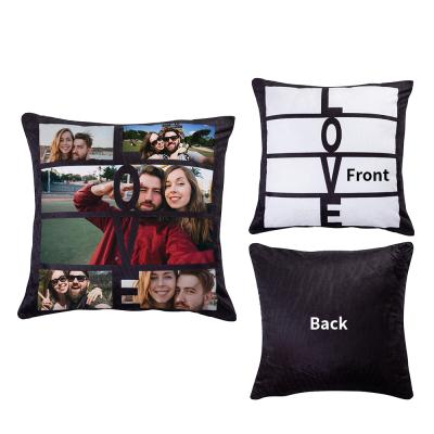 China Viable Sublimation Blankets Love Formed Polyester Panel Pillow Cases Cartoon Panel Fabric 40*40cm 8 Panel Pillow Cover for sale