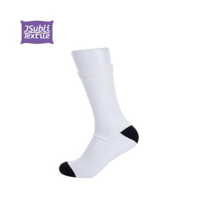 China 7.5*40cm Stable Anti-Fault Blank Athletic Breathable Wholesale Sublimation White Socks For Sublimation for sale