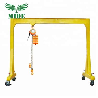 China Electric Crane Widely Used 500Kg 1 2 3 Ton Small Mini Mobile Portable Gantry Manual Pushed A-frame Gantry Crane for sale