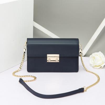 China 2021Manufacturer Colorful Leather Handbags Chian Waterproof Stylish Mini Shoulder Bags With Gold Dinner Bag for sale