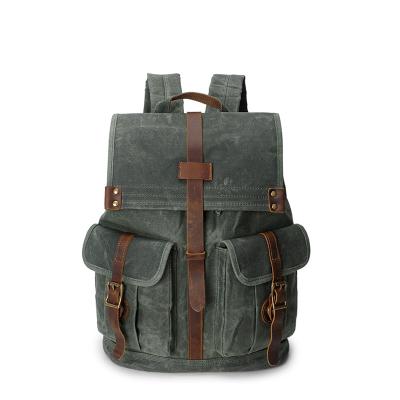 China Retro Large Waterproof Backpack Leather Laptop Backpack Waterproof And Portable Outdoor Travel for sale