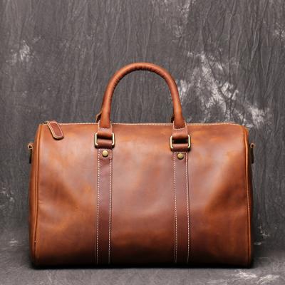 China High Quality Leather Men's Hot Selling Custom Logo Breathable Travel Short Bag Business Weekend Handbag Duffel Bag for sale