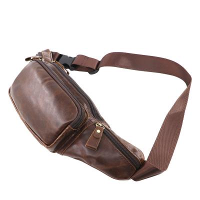 China Waterproof leather belt bag, adjustable belt bag main layer whip multifunctional sports belt bag, outdoor waterproof belt bag for sale