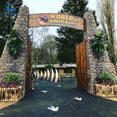 China Dinopark Dinosaur Amusement Park Gate Custom Dinosaurs Jurassic Park Gate for sale