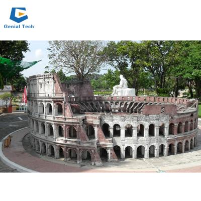 China Waterproof Fiberglass Roman Colosseum Miniature Park Landscape Scenes Miniature Sculpting for sale