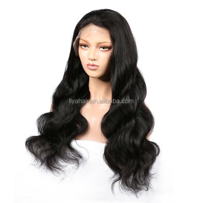 China Natural Transparent Lace Front Human Hair Wigs 180% Virgin Human Hair Density Body Wave Wholesale Raw Indian Full Lace Frontal Wig for sale