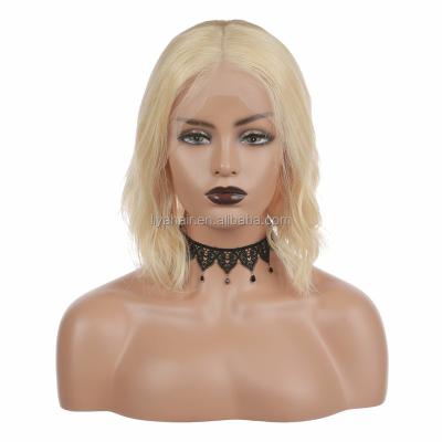 China Blonde Color Body Wave 613 Bob Pre-Plucked Hd 613 Honey Blonde Bob 4x4 Lace Frontal Wig Hair Transparent 13x4 Lace Wigs for sale