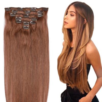 China Best Silky Straight Wave Wholesale Clip On Hair In Real Indian Remy Human Hair Clip Ins Cheap Extension for sale