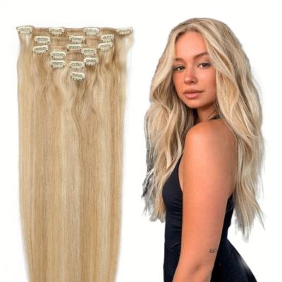 China Kinky Curl 100% Remy Silky Straight Balayage Clip In Hair Extensions for sale