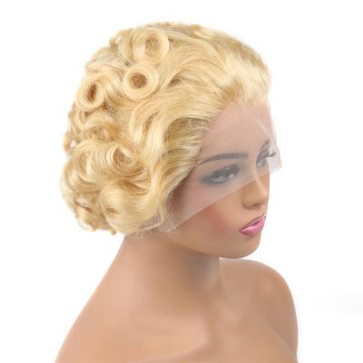 China 613 Pixie Cut Human Hair Wigs Straight Lace Front For Black Women for sale