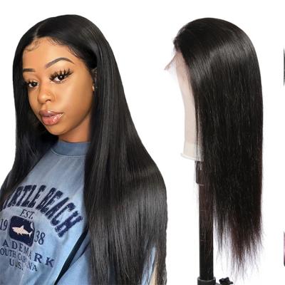 China Virgin Hair Short Full Front Transparent Lace Wig For Color Women 100% Brazilian Raw Cheap Straight Bob Frontal Wigs HD for sale