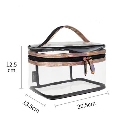 China Factory hot sale durable for men make up transparent L20.5*W13.5*H12.5cm travel zipper cosmetic bag for sale