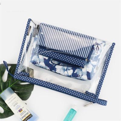 China High Quality Cheap Luxury Reusable PVC Drawstring Customized Logo Travel Toiletry Cosmetic Bag Sets for sale