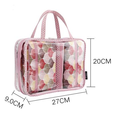 China Factory Design Good Quality Travel Toiletry Bag Reusable Storage Zipper Classification Nylon Cosmetic Bag Set for sale