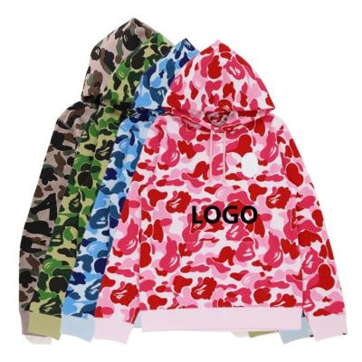 China Anti-Wrinkle Logo All Cover Printing Custom Sublimation Plus Size Hombre Unisex Men Camouflage Hoodie Sweatshirt for sale