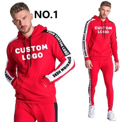 China Logo Printing Mens Jogging Running Custom Made Breathable Sweat Tracksuit Sweatsuit Hoodie And Jogger Set for sale