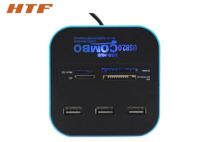 China 3 Port Portable USB Hub With Card Reader Plug And Play For Promotional Gift for sale