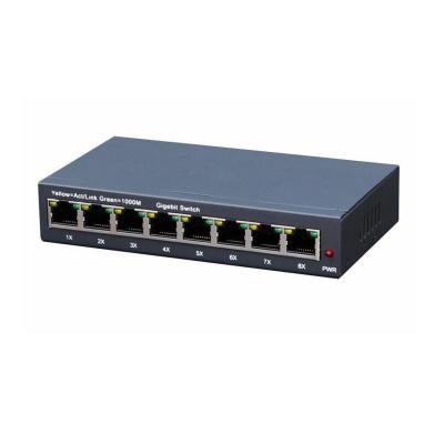 China 8 Port 10 /100 /1000Mbps Management Gigabit Network Switch with Steel Case for sale