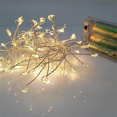 China 2M Cluster 100LED Copper Wire String Light ON-OFF With 3AA Battery Case for sale