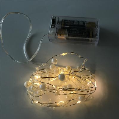 China Party 2M Romantic 20LEDS Bead Beads Copper Wire LED String Lights Battery Operated Fairy Lights For Wedding for sale