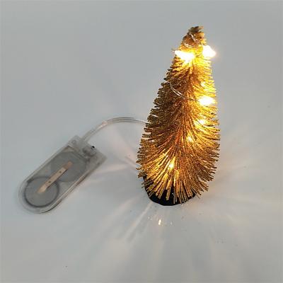 China LED COPPER WIRE STRING LIGHT BATTERY GARLAND MINI SILVER CHRISTMAS TREE LIGHT FOR CHRISTMAS DECORATION 10cm for sale