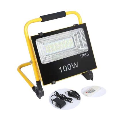 China Portable Sports Stadiums 100w And Rechargeable Floodlight Solar Led Work Light With USB Cable for sale