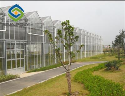 China 275g/m2 Side Ventilation Glass Hydroponic Greenhouse For Flowers for sale