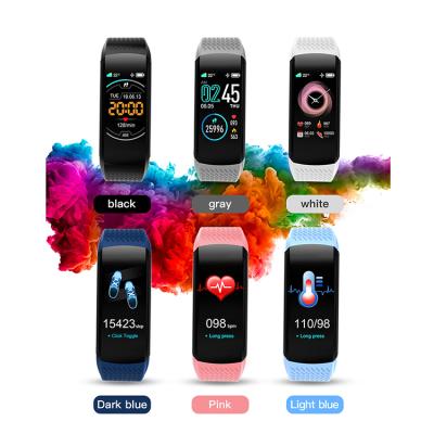 China C8 Touch Screen Sports Pedometer Wristband Silicone Heart Rate Health Monitoring Remote Control Selfie Smart Wristband OEM ODM for sale