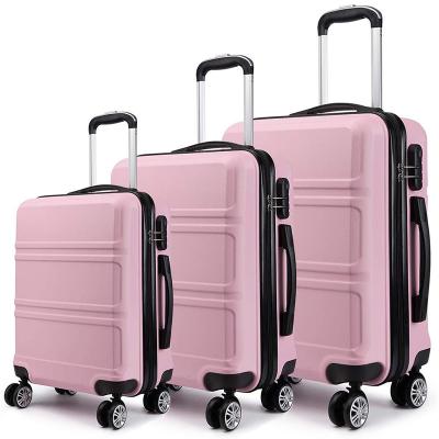 China Travel Luggage July Custom Classic Style ABS Carry On Spinner Luggage Hard Trolley Unisex Suitcase Luggage Traveling Box Sets Suitcase for sale