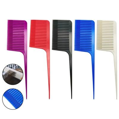 China High Quality And Function Use PP Long Double Tooth Plastic High Temperature Resistant Rat Tail And Short Parting Hair Dye Comb, Comb For Dye Hair for sale