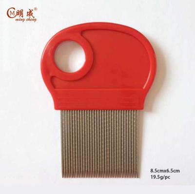 China Relax Pet Hair and Clean Flea Fine Stainless Steel Tooth Metal Hair Beard Combs for Lice for sale