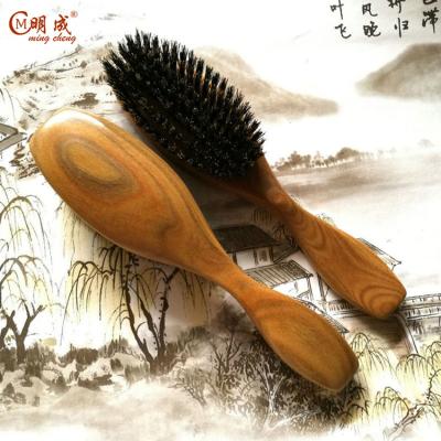 China Brush Comb With Massage Function Luxury A Grade Green Sandal Wood With Bristle Hair Brush, Wooden Men Hair Brush for sale