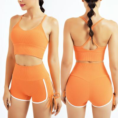 China KKXIU Breathable X-back Bra Shorts Yoga Suit Suspender Sports Underwear Bandage Shorts Fitnes Yoga Set for sale