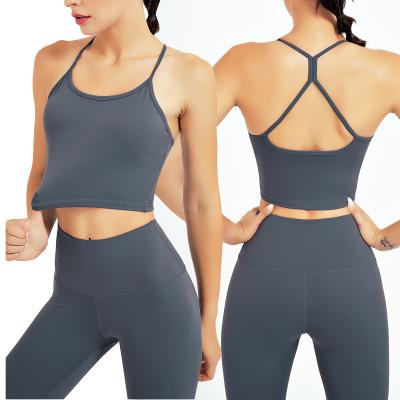 China KKXIU Beautiful Breathable Cross Back Strap Bra Sports Fit Outdoor Fitness Suit Yoga Running Tight Set for sale